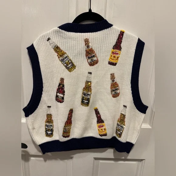 Queen of Sparkles Beer Queen Knit Vest With Sequin Detail - Picture 4 of 4